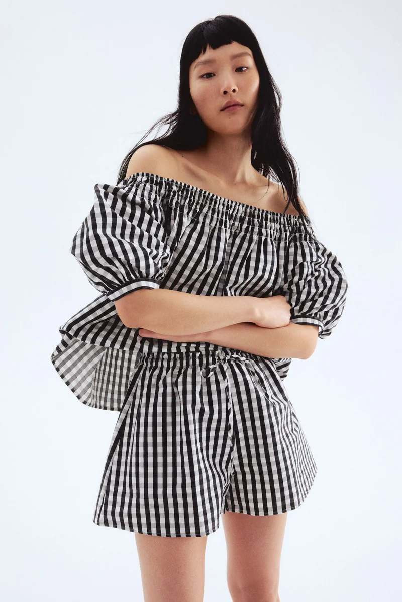 H&M Smocked off-the-shoulder blouse