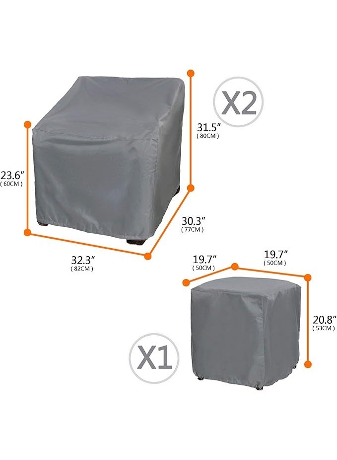 3-Piece Outdoor Veranda Patio Garden Furniture Cover Set with 600D Durable and Water Resistant Fabric - Image 3