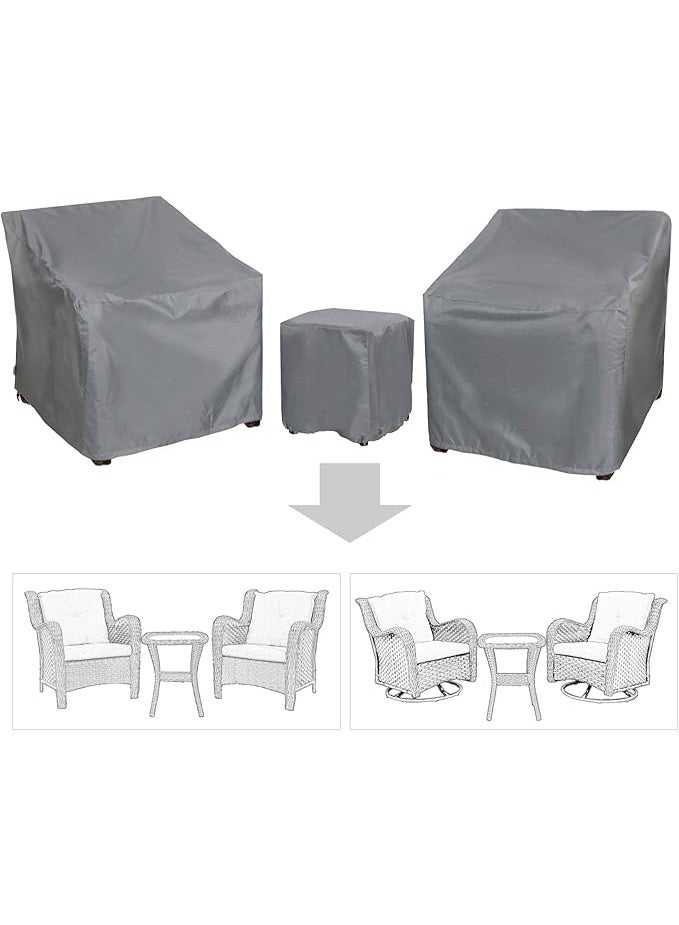 3-Piece Outdoor Veranda Patio Garden Furniture Cover Set with 600D Durable and Water Resistant Fabric - Image 2