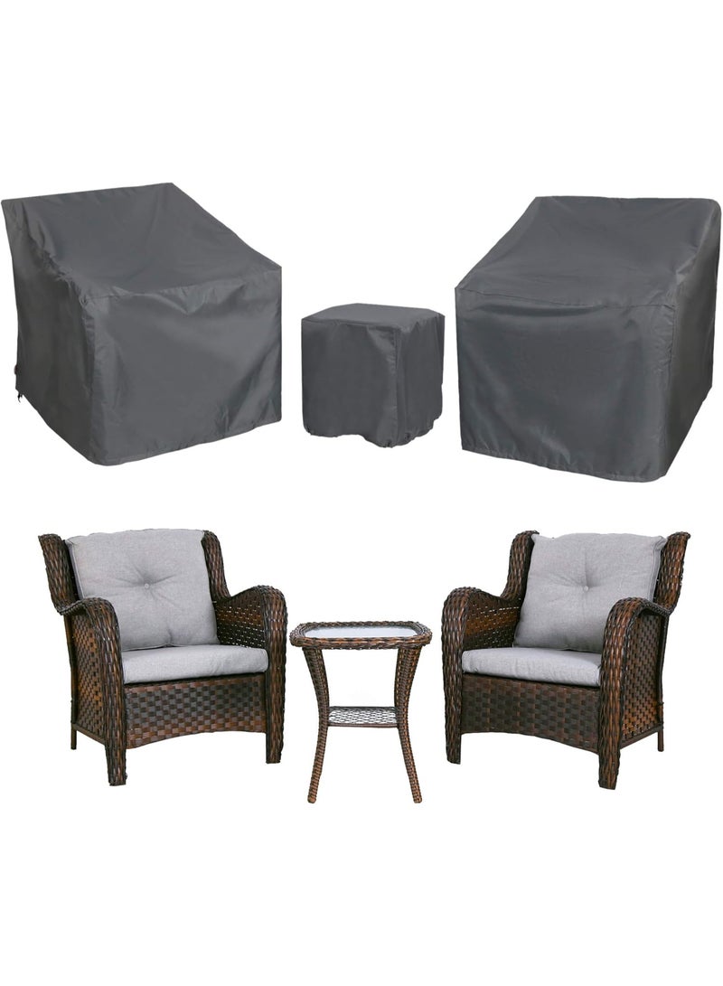 3-Piece Outdoor Veranda Patio Garden Furniture Cover Set with 600D Durable and Water Resistant Fabric - Image 4