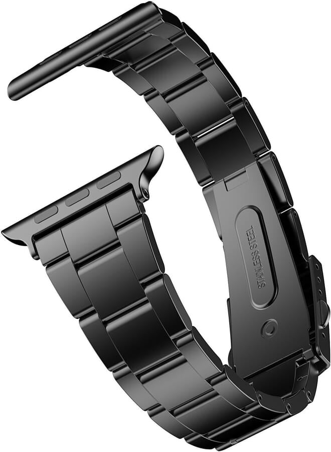 JETech Replacement Band for Apple Watch 42mm Series 1 2 3 with Stainless Steel Metal Clasp, Black