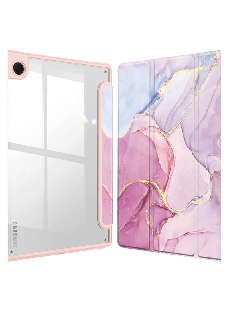 Captaintech Galaxy Tab A8 Case (10.5” 2022) – Hybrid Slim Shockproof Cover with Clear Back & Auto Wake/Sleep (Glitter Marble) - Image 1