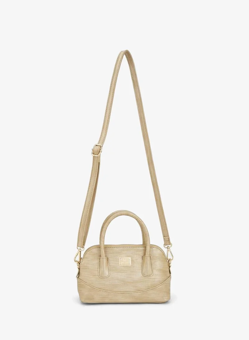 Flora Bella By Shoexpress Textured Satchel Bag With Detachable Strap