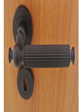 Azm Hırdavat Turquoise Matte Black Badge Door Handle WC  - Image 2