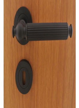 Azm Hırdavat Turquoise Matte Black Badge Door Handle WC  - Image 1