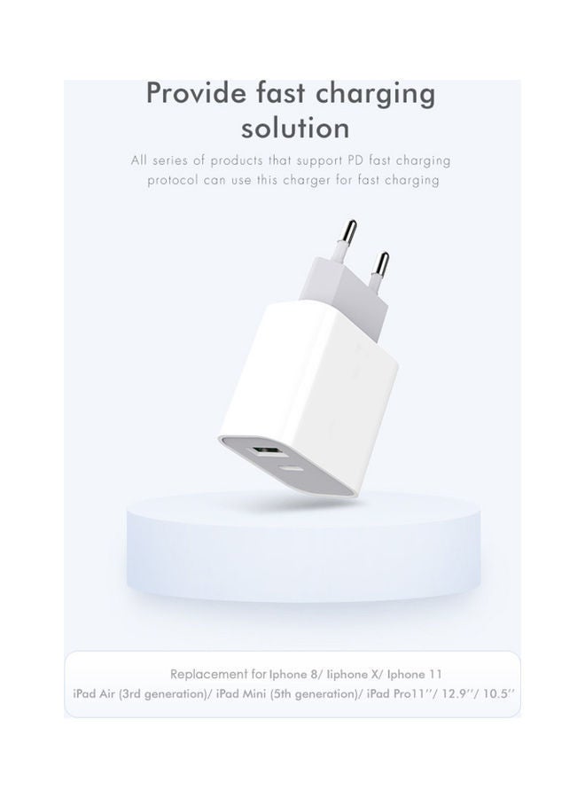 نيبمينينت M-3 20W Dual Output Quick Charging Power Adapter White - Image 2