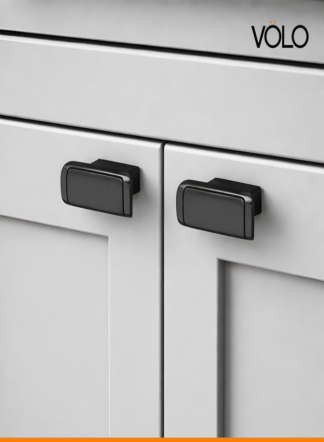 VOLO 2 Piece Rectangular Drawer Knob with 4 Screws | Cabinet Cupboard Wardrobe Drawer Knob | Kitchen Furniture Cabinet Door Knob | Drawer Closet Cupboard Knob | Black Finish - Image 3
