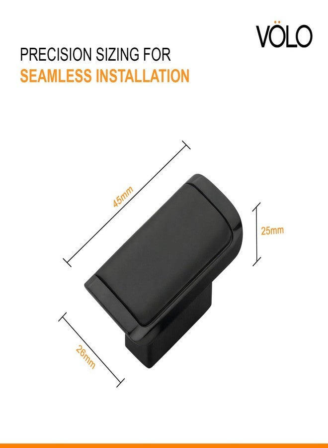VOLO 2 Piece Rectangular Drawer Knob with 4 Screws | Cabinet Cupboard Wardrobe Drawer Knob | Kitchen Furniture Cabinet Door Knob | Drawer Closet Cupboard Knob | Black Finish - Image 2