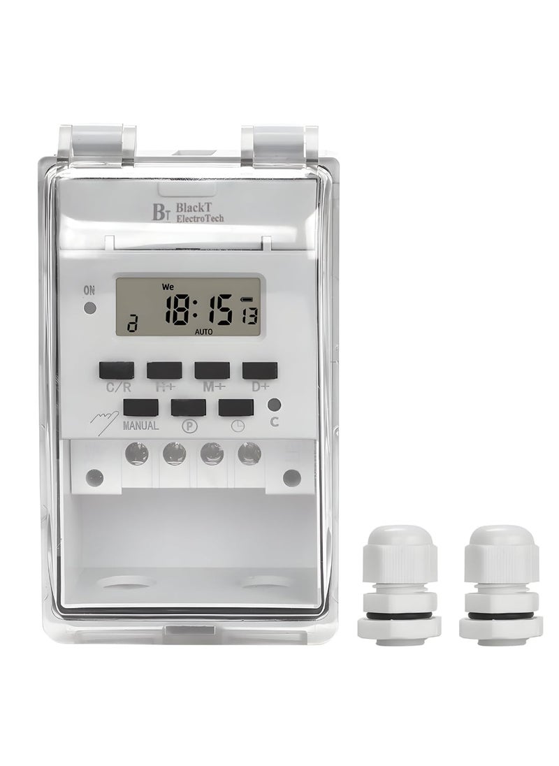 BlackT ElectroTech Blackt Electrotech BT41DW 30Amps 230V Water Proof Digital Timer Switch Relay DIN Rail Programmable Automatic OnOff outdoo Indoor use SinglePhase Waterproof  - Image 1