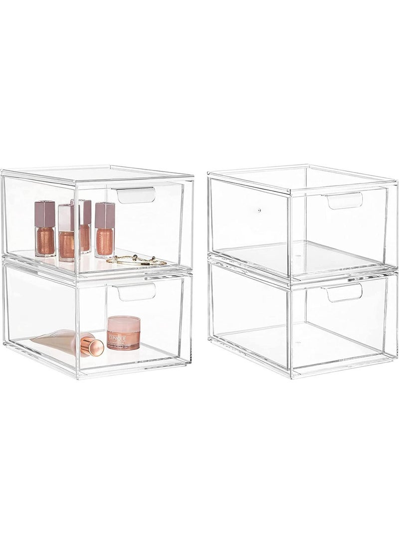 LIMOS Stackable Makeup Organizer Drawers Clear Plastic Cosmetic Containers and Storage Bins - Image 1