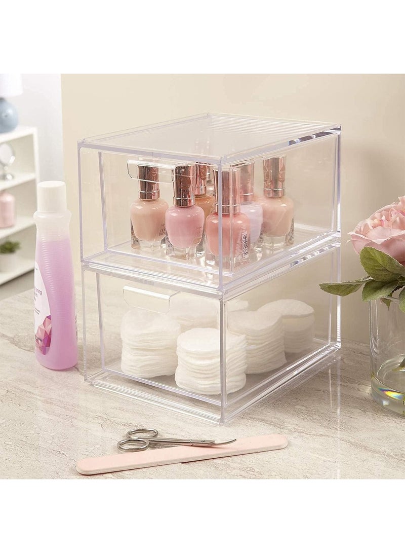 LIMOS Stackable Makeup Organizer Drawers Clear Plastic Cosmetic Containers and Storage Bins - Image 4