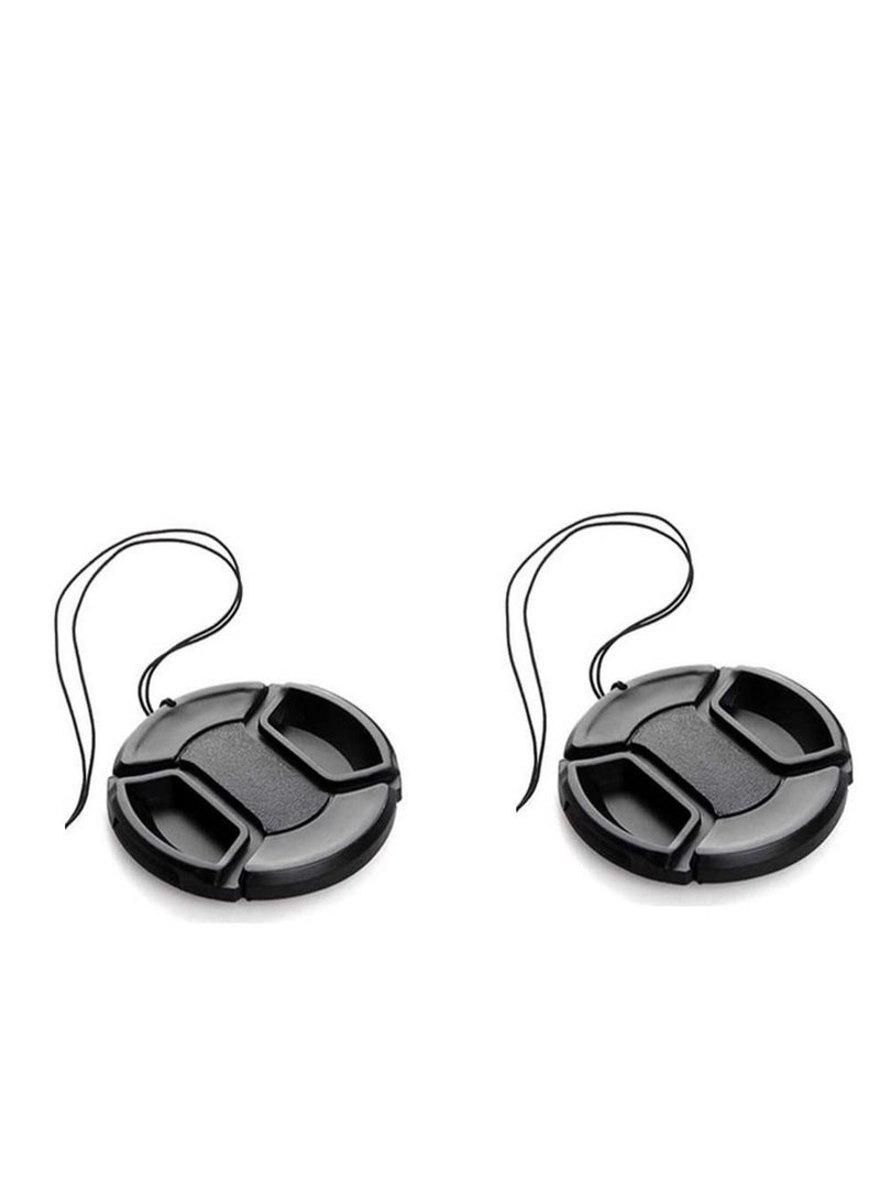 Coopic 2 x 58mm Lens Cap Front Cover Protector Snap On Center Pinch for Camera Canon Nikon Sony DSLR - Image 1