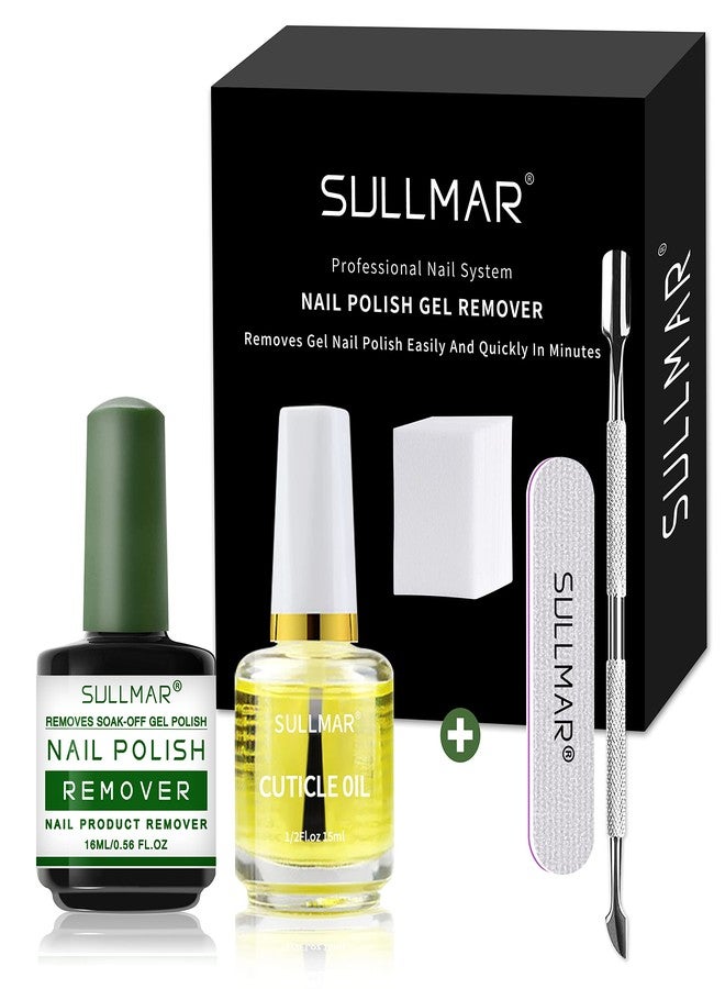 SULLMAR Gel Nail Polish Remover Kit - Gel Polish Remover with Nail Cuticle Oil, Quickly and Easily Remove Nail Polish, Effectively Moisturizes and Strengthens - Image 1