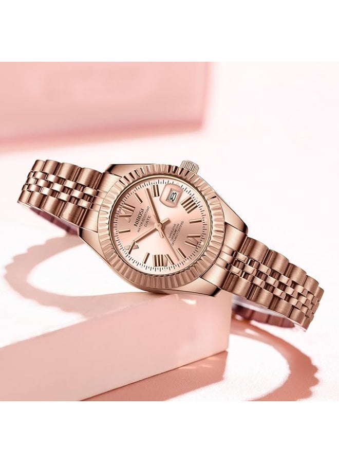 NIBOSI Women Watch Analog Quartz Stainless Steel Waterproof Classic Desiger Date Watches for Women - Image 3