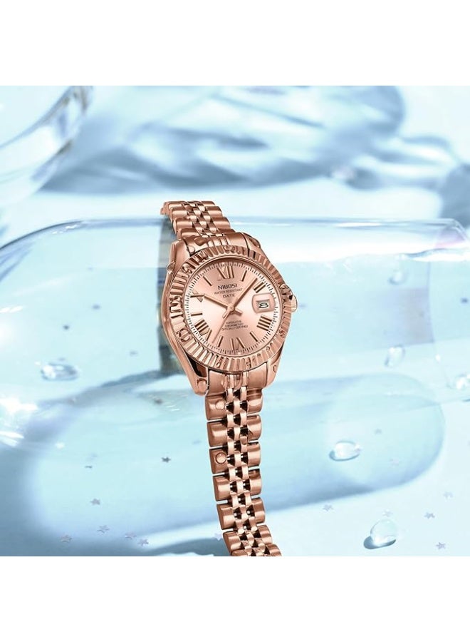 NIBOSI Women Watch Analog Quartz Stainless Steel Waterproof Classic Desiger Date Watches for Women - Image 4