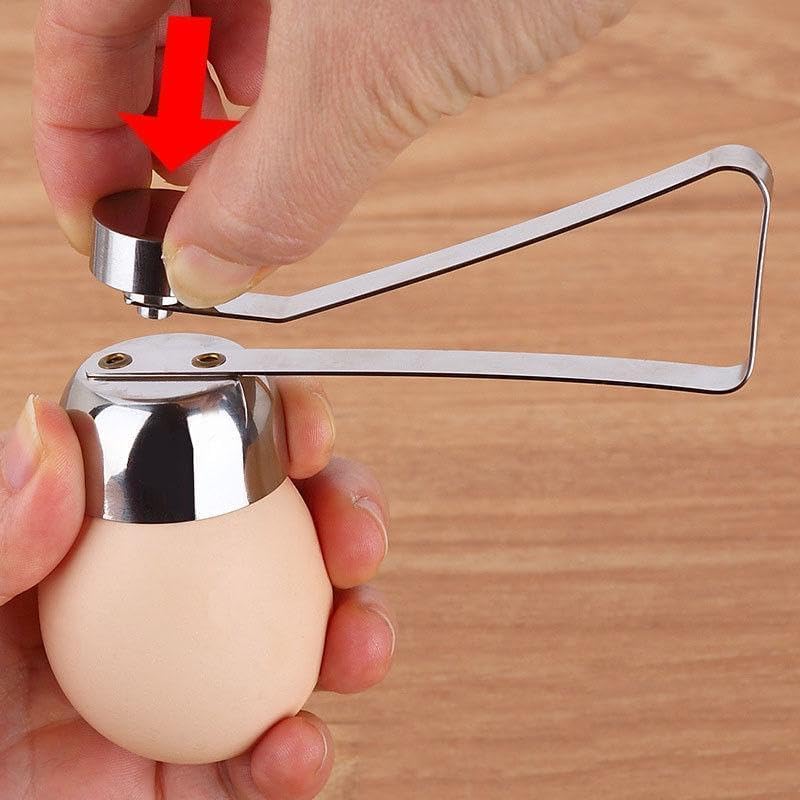 SGABANI Stainless Steel Egg Cracker Topper Cutter RawSoft Hard Boiled Egg Stopaer Shell Removal for Breakfast Kitchen Tool Pack 1 - Image 3