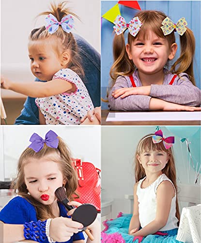 Eyegla 12Pcs Rainbow Heart Alligator Clips, Colorful Grosgrain Ribbon Hair Bows for Girls, Toddlers, Kids, and Teens - Image 2