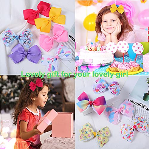 Eyegla 12Pcs Rainbow Heart Alligator Clips, Colorful Grosgrain Ribbon Hair Bows for Girls, Toddlers, Kids, and Teens - Image 5
