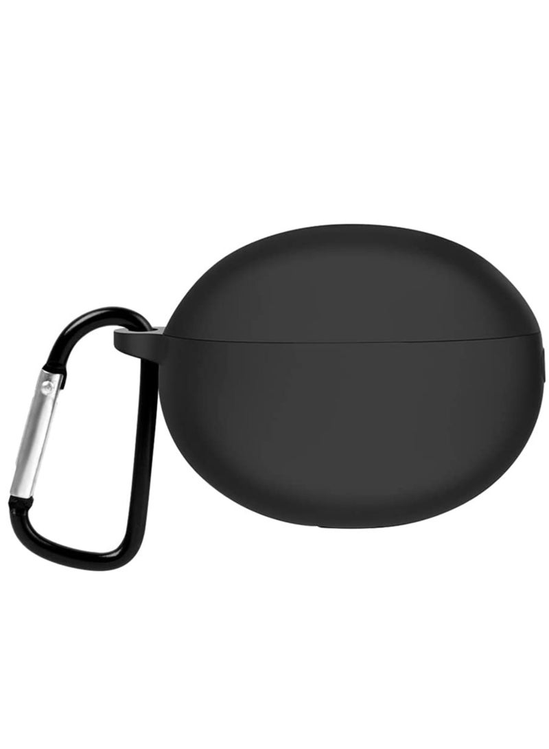 Cover Compatible with Huawei Free Buds 5 i 2023, Silicone Protective Case with Keychain (Black) 
