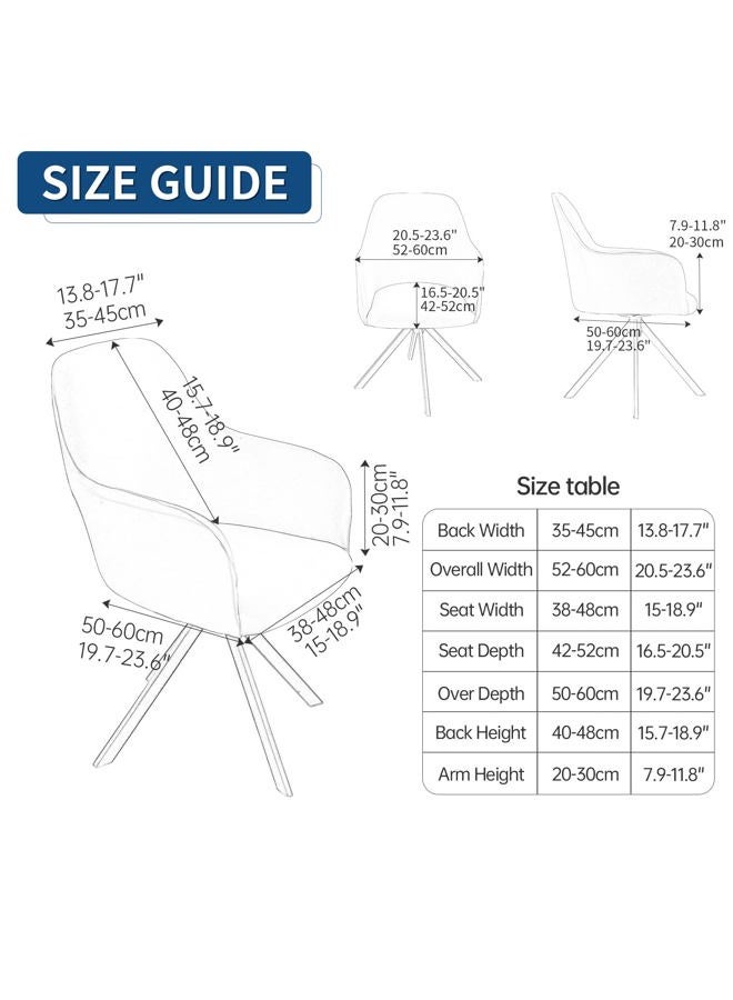 Iauddy Swivel Armchair Accent Dining Chair Cover for Office, Stretch Mid-Back Office Desk Chair Sliopcover Leisure Arm Chair Protector with arms for Living Room(1,Beige/Jacquard) - Image 5