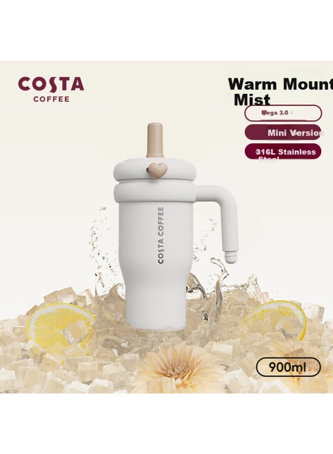 Costa Giant Large Capacity Insulated Water Bottle With Straw For Men And Women, Student Ice Cup, Stainless Steel New Year Gift - Image 1