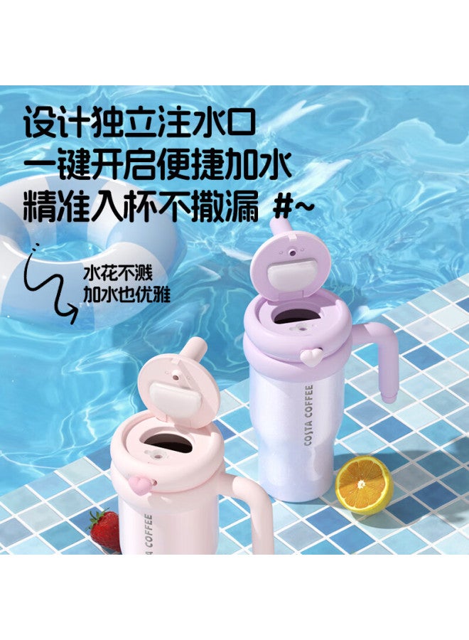 Costa Giant Large Capacity Insulated Water Bottle With Straw For Men And Women, Student Ice Cup, Stainless Steel New Year Gift - Image 5