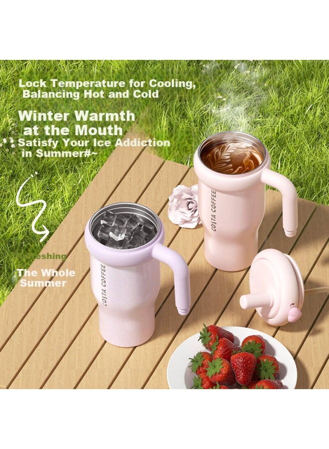 Costa Giant Large Capacity Insulated Water Bottle With Straw For Men And Women, Student Ice Cup, Stainless Steel New Year Gift - Image 4