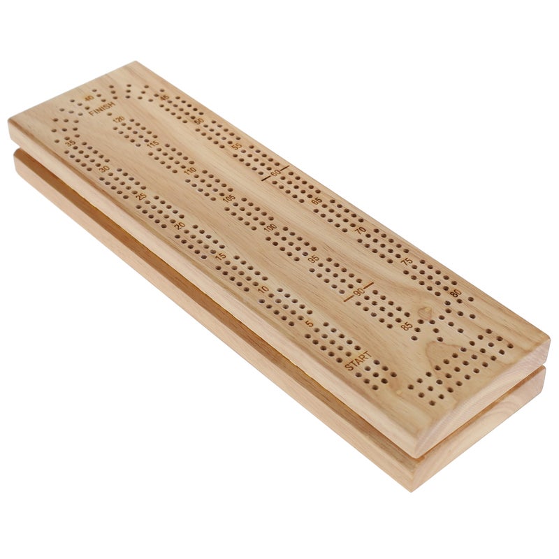 WE Games Wooden Cribbage Board Game Set, Continuous 3 Track for 2-3 Players, Travel Cribbage Board with Card Storage, Includes 9 Metal Pegs & Deck of Cards, Card Games, Classic Board Games for Adults - Image 4