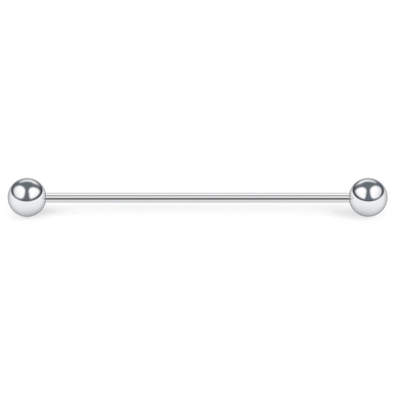 SCERRING 6PCS 16G Industrial Barbell Cartilage Earring Body Piercing Jewelry 1 5/8"(40mm) - Silver - Image 3