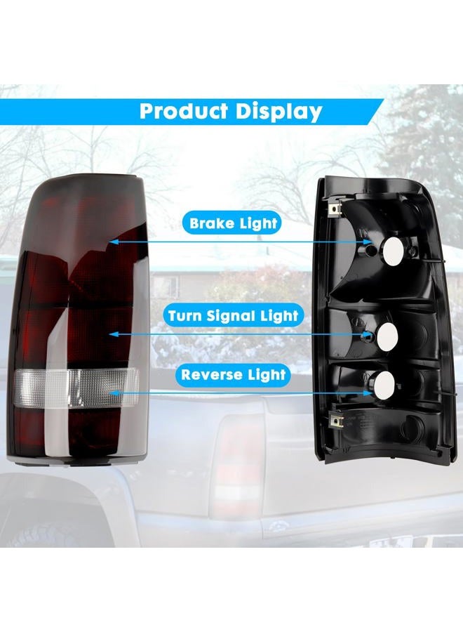 Jiacheng Dark Red Tail Lights Assembly Compatible with 1999-2006 GMC Sierra 1500 2500 3500, for 1999-2002 Chevy Silverado 1500 2500, Driver And Passenger Side Rear Brake Lamps (No bulbs) - Image 5