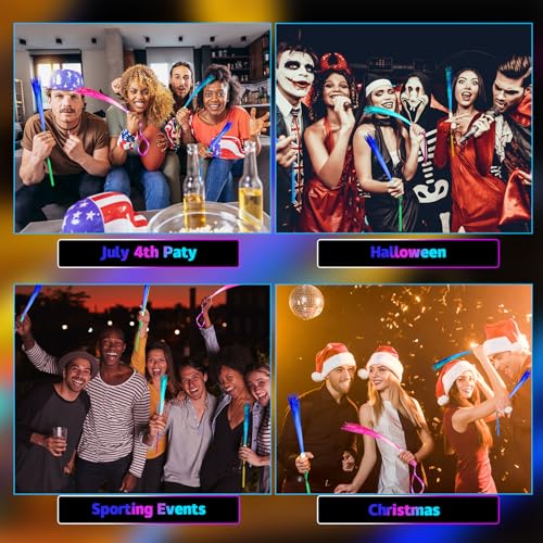Kasyat 10 Pieces Fiber Optic Wand Light up Glow Stick LED Colorful Flashing Wands for Wedding, Halloween, Christmas Neon Party Favors Supplies(Classic Color) - Image 5