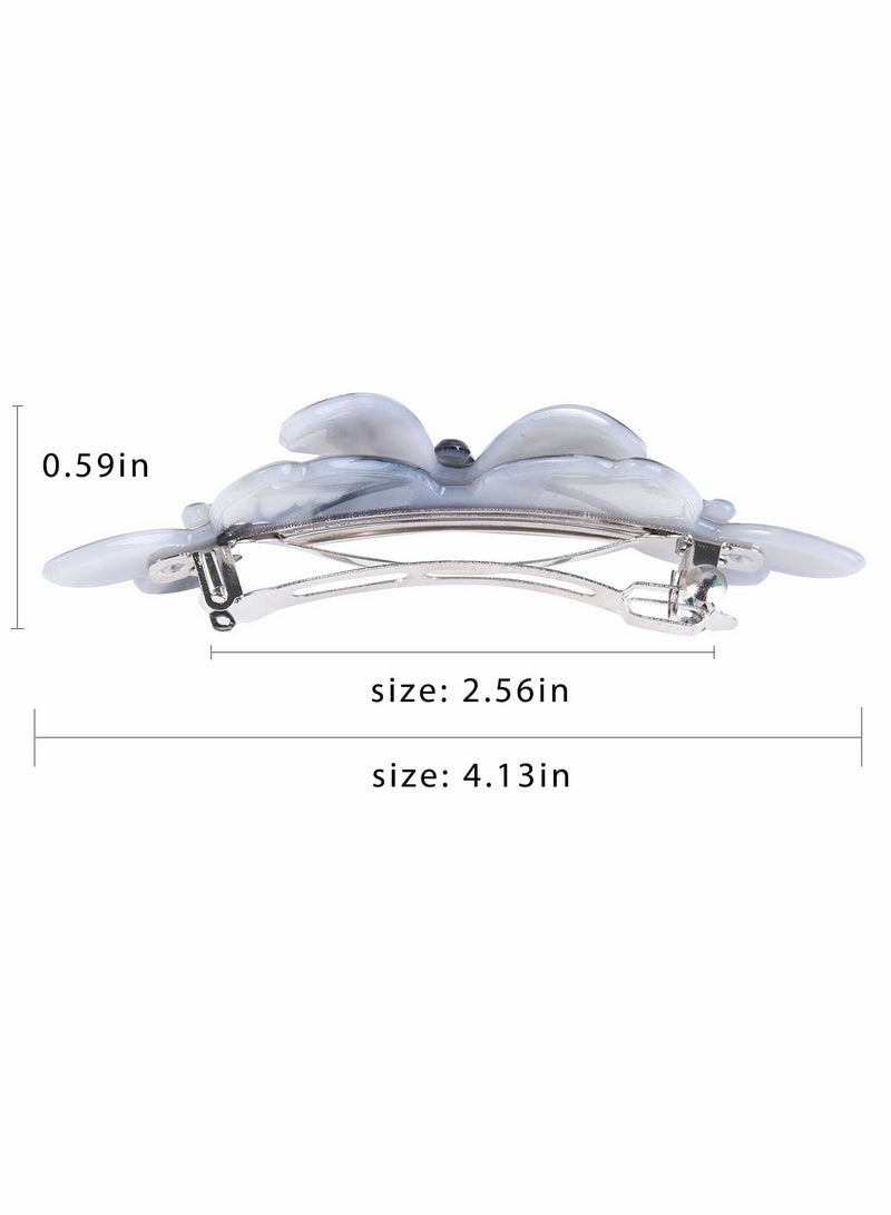 Excefore Butterfly barrettes, Tortoiseshell Hairpin Women's Butterfly, Medium Rectangular Automatic Hair - Image 5