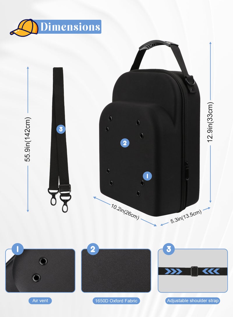 HomarKet Hard Hat Case for Baseball Caps - Cap Storage for Baseball Caps with Carrying Handle & Shoulder Strap - This Organizer Holder Protects up to 6 Hats - Perfect for Traveling & At-Home Storage - Image 5