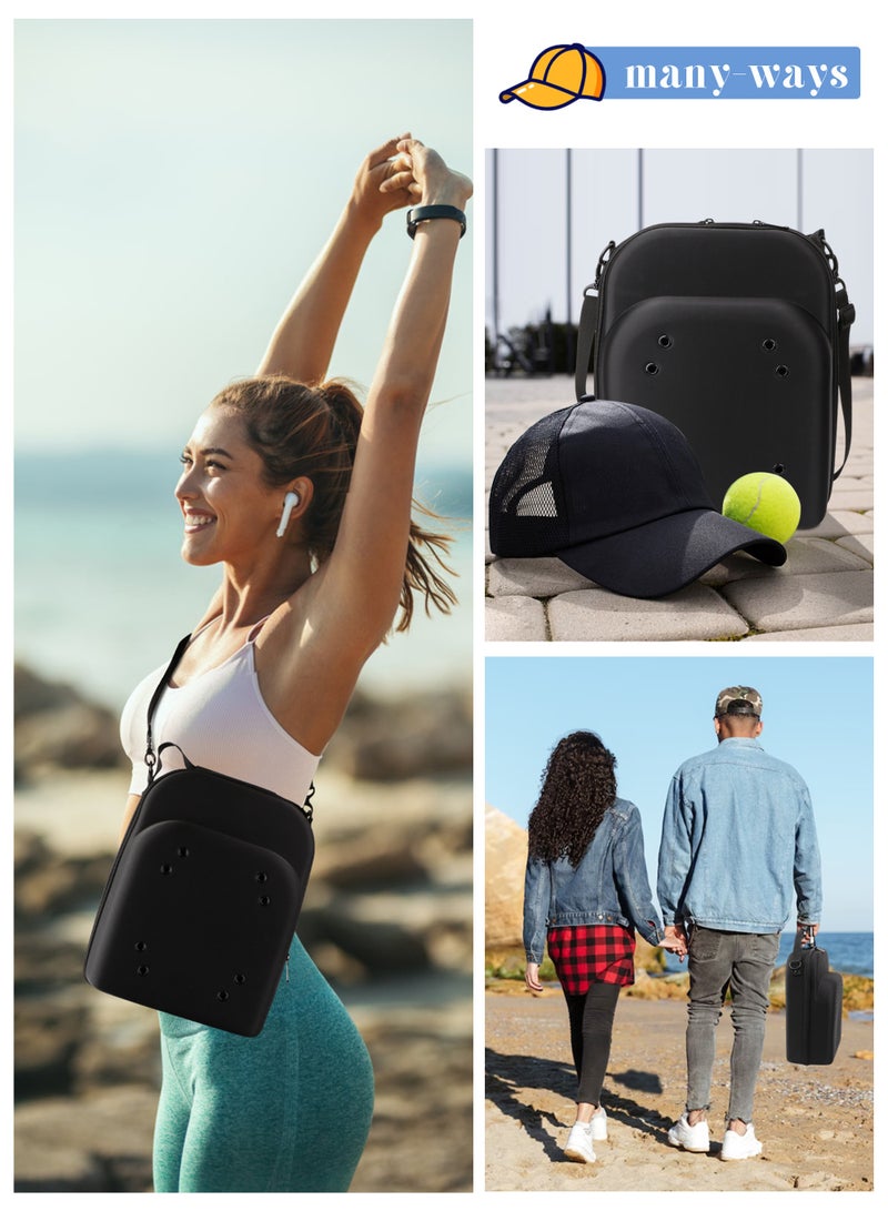 HomarKet Hard Hat Case for Baseball Caps - Cap Storage for Baseball Caps with Carrying Handle & Shoulder Strap - This Organizer Holder Protects up to 6 Hats - Perfect for Traveling & At-Home Storage - Image 2