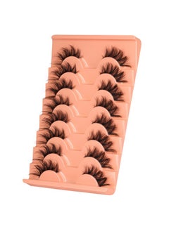 Zegaine Half Lashes Fluffy False Eyelashes Cat Eye Lashes Mink Wispy Thick Fake Eyelashes 3/4 Corner Lashes With Clear Lash Band By Zegaine 8 Pairs Natural Lash Pack  - Image 5