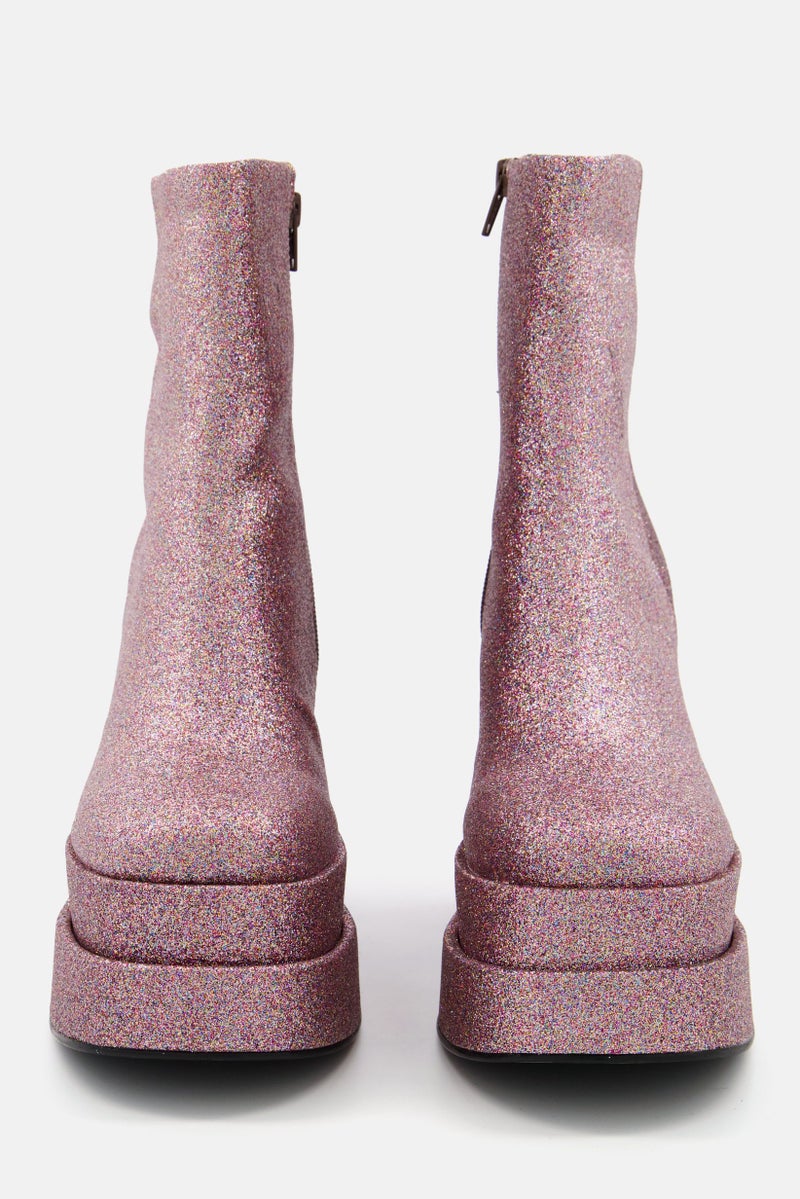 STEVE MADDEN Women Metallic Ankle Boots, Pink  - Image 3