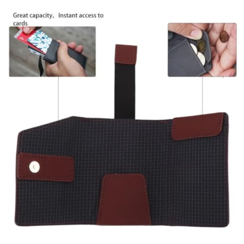 Minimalist Wallet Leather Credit Card Holder Purse Slim Portable Multi Function Card Holder Wallet for Men Women Daily Use Soft Leather Compact Design - Image 5