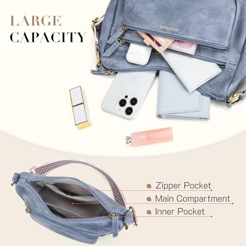Missnine Crossbody Bags for Women, Medium Size Purses With Wide Shoulder Strap, Leather Trendy Cross Body Shoulder Handbags - Image 4