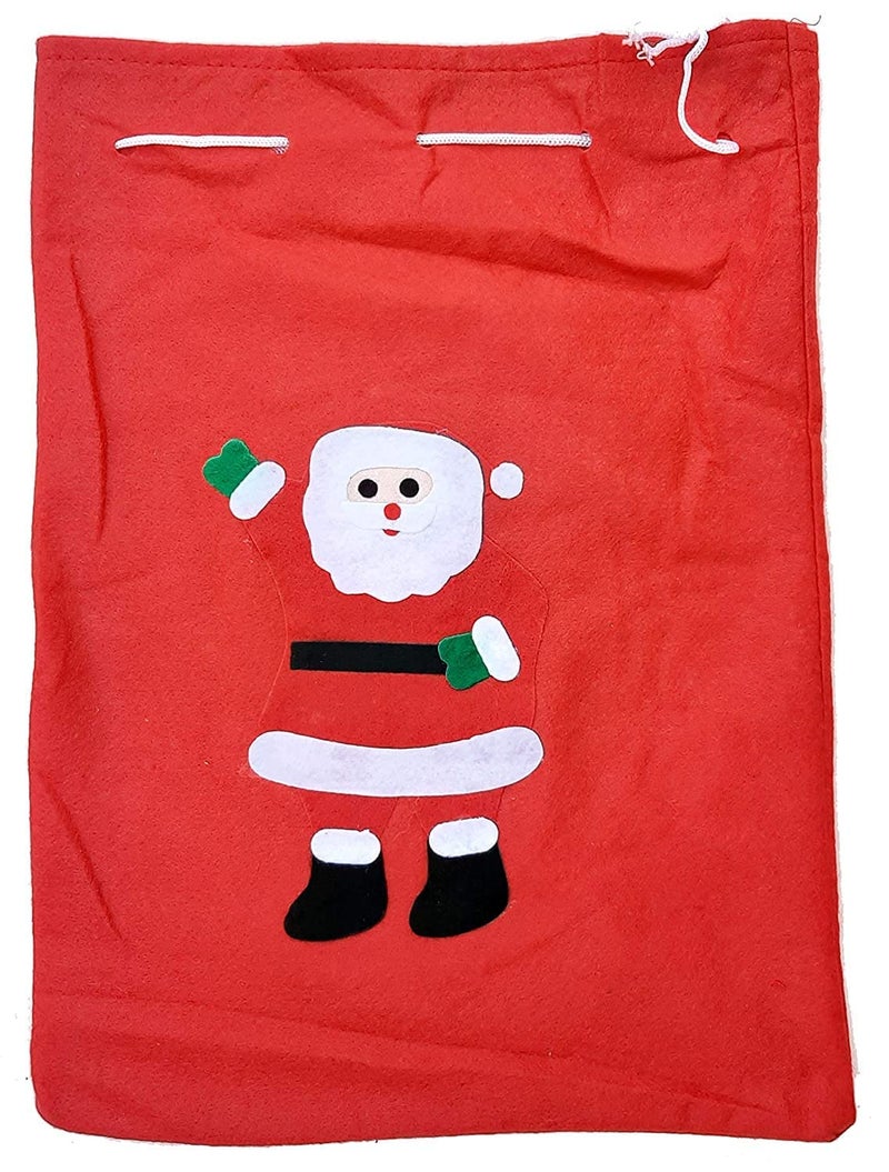 EPARTY- 4 Pcs Christmas Santa Drawstring Gift Bag, Reusable Candy Bags for Festival,Party Candy Bag for Xmas Christmas Party - Image 3