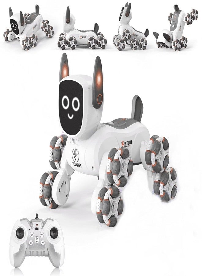 Brighterbee 8WD Remote Control Robot Dog RC Car 8x8 Stunt Toy with Light and Music One Click Demo, Birthday Gifts for 5 6 7 8+ Years Old Boys Kids - Image 1