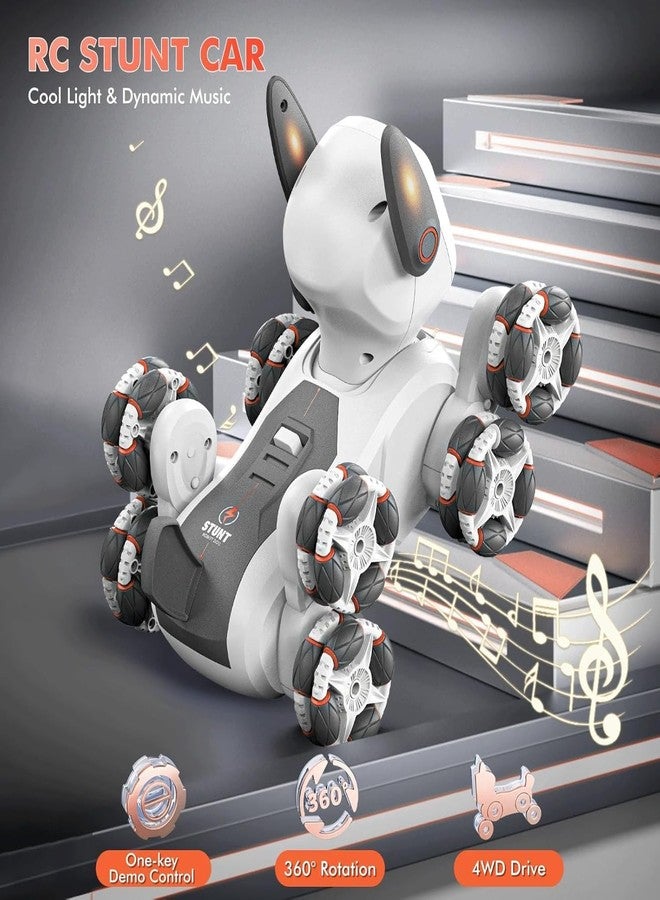 Brighterbee 8WD Remote Control Robot Dog RC Car 8x8 Stunt Toy with Light and Music One Click Demo, Birthday Gifts for 5 6 7 8+ Years Old Boys Kids - Image 4