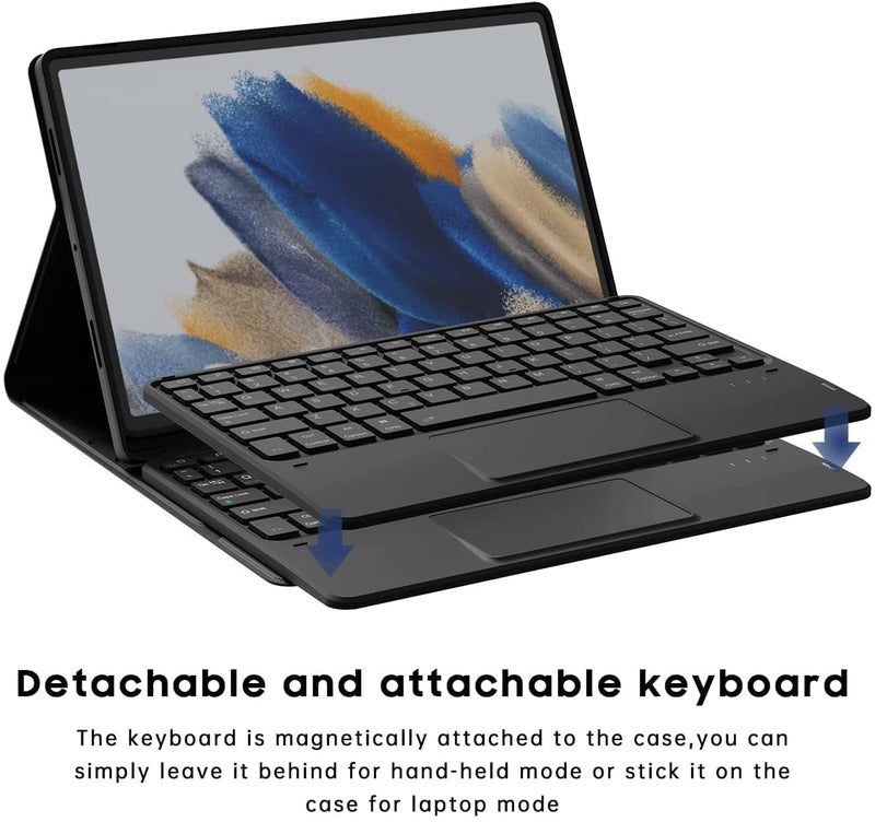 ProElite TouchPad Keyboard case for Samsung Galaxy Tab S9 FE+/S10+ 12.4 inch with S Pen Holder, Magnetic Detachable Wireless Bluetooth TouchPad Keyboard Built-in 7-Colors Backlit, Dark Blue - Image 5