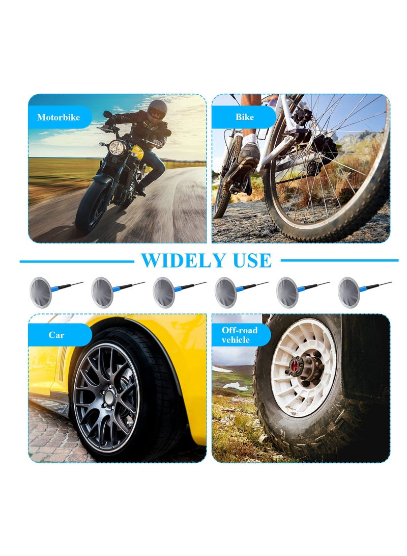 Zikra 24 Pieces Tire Patches, Kit Rubber Tire Repair Patch Mushroom Plug Kit Rubber Puncture Repair Plug Nail Tire Repair Film Car Tire Repair Patch Roller for Vehicle - Image 4