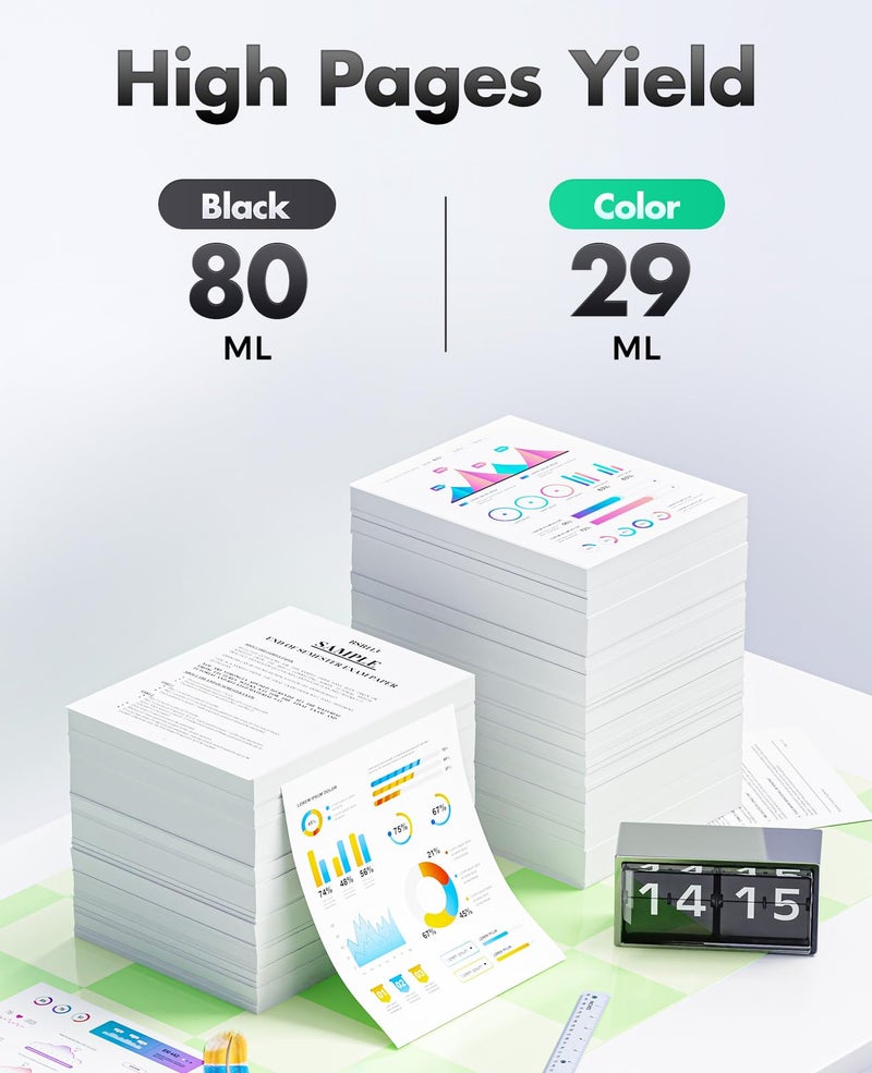 Zstint 712 712XL Ink Cartridges set 4-Pack High Yield Replacement for HP 712 712XL Ink Compatible with HP Color DesignJet T650 T630 T230 T210 Studio Plotter Printers (80-ml Black + 29-ml Cyan/Magenta/Yellow) - Image 3