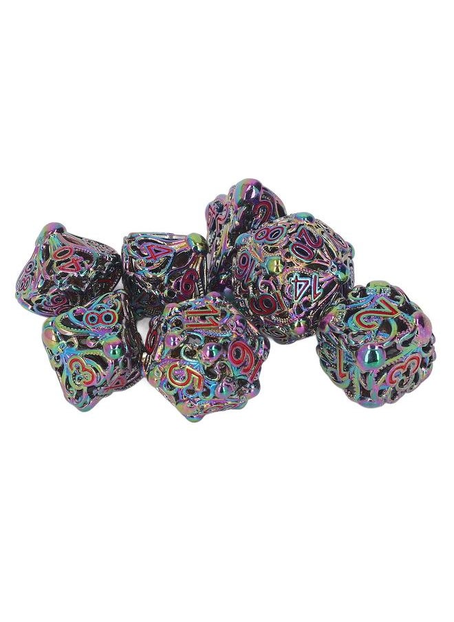 Thoraya - 7pcs Hollow Dice Brass Holiday Party Board Game Polyhedral Dice Set Props for Role Playing Game - Image 1