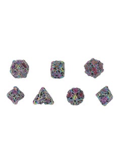 7pcs Hollow Dice Brass Holiday Party Board Game Polyhedral Dice Set Props for Role Playing Game