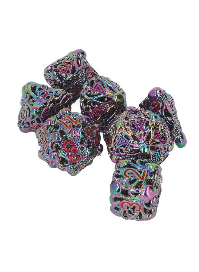 Thoraya - 7pcs Hollow Dice Brass Holiday Party Board Game Polyhedral Dice Set Props for Role Playing Game - Image 1