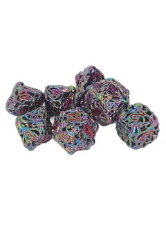 Thoraya 7pcs Hollow Dice Brass Holiday Party Board Game Polyhedral Dice Set Props for Role Playing Game  - Image 4