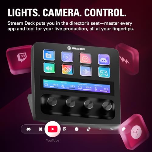 Elgato Stream Deck +, Audio Mixer, Production Console and Studio Controller and for Content Creators, Streaming, Gaming, with customisable touch strip dials and LCD keys, works with Mac and PC - Image 2