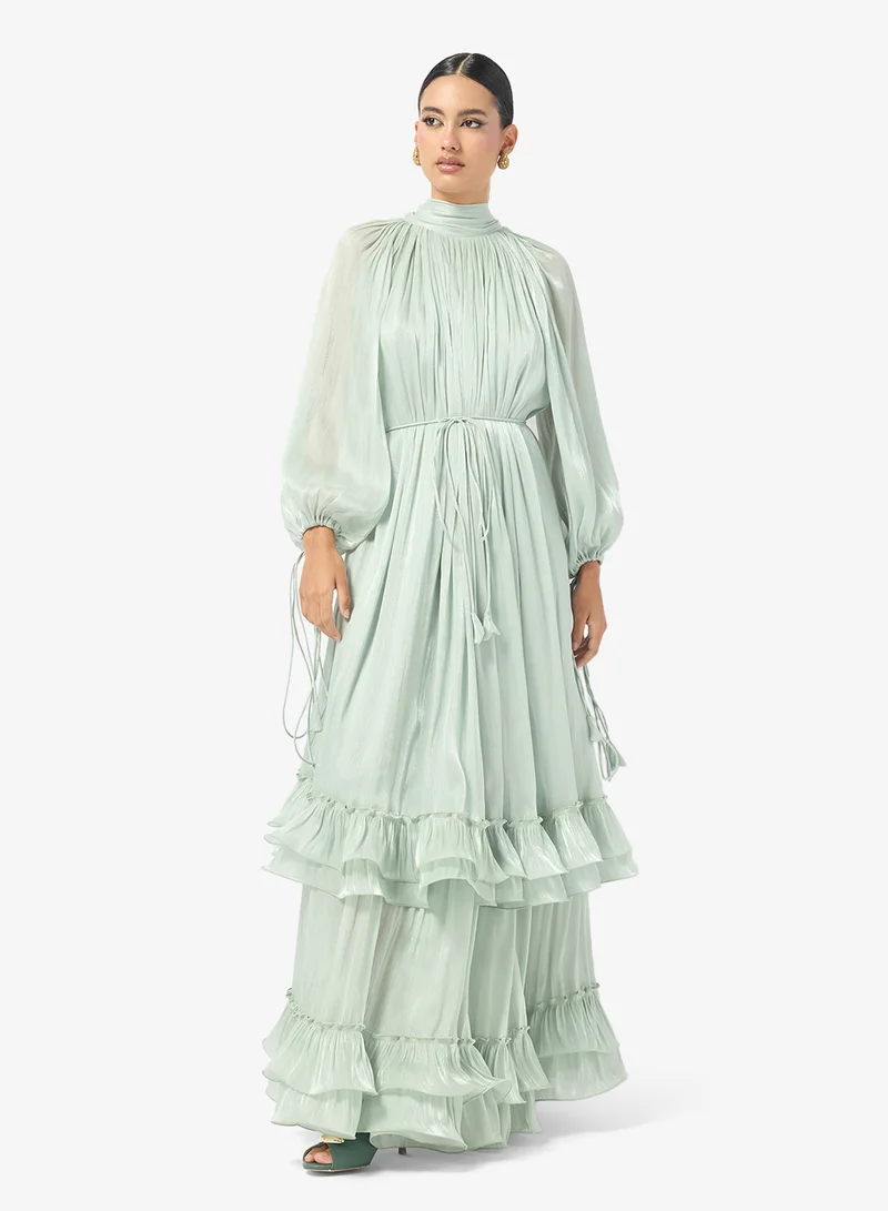 Ruffle Detailed Maxi Dress